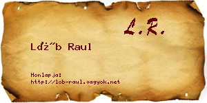 Löb Raul névjegykártya